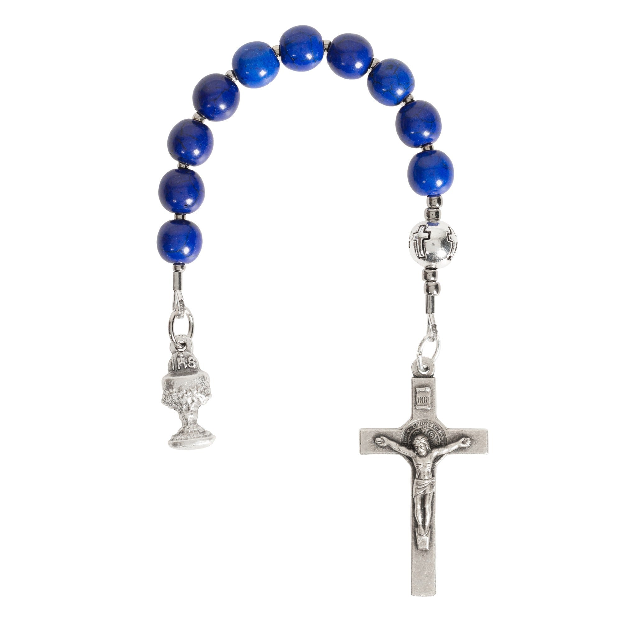 First Communion Blue Tenner Rosary