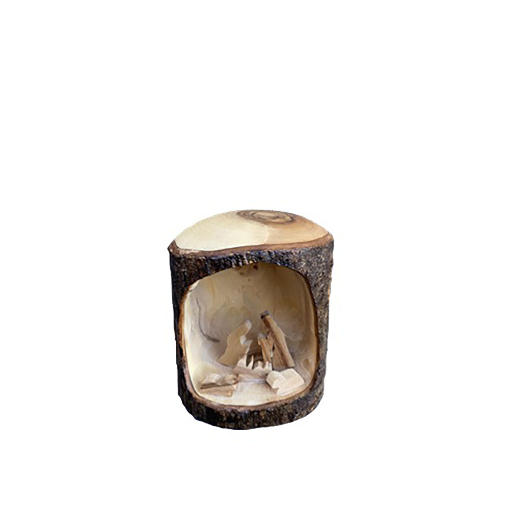 Dark Olive Wood Nativity Grotto - 3.5" x 3"