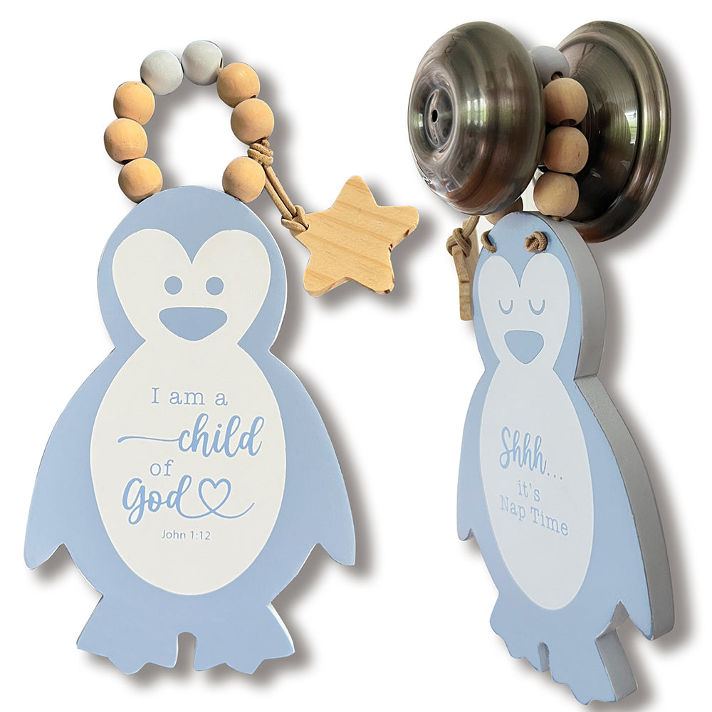 Child of God Penguin Door Plaque