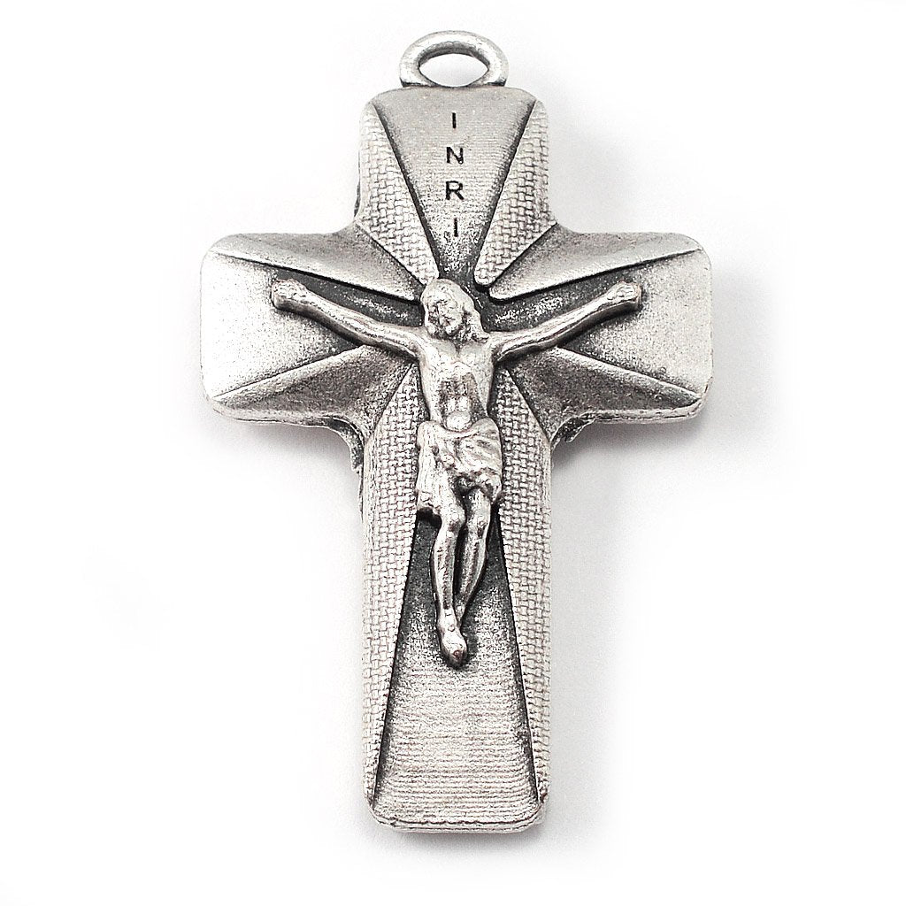 Antique Silver & Hematite Sacred Heart Rosary