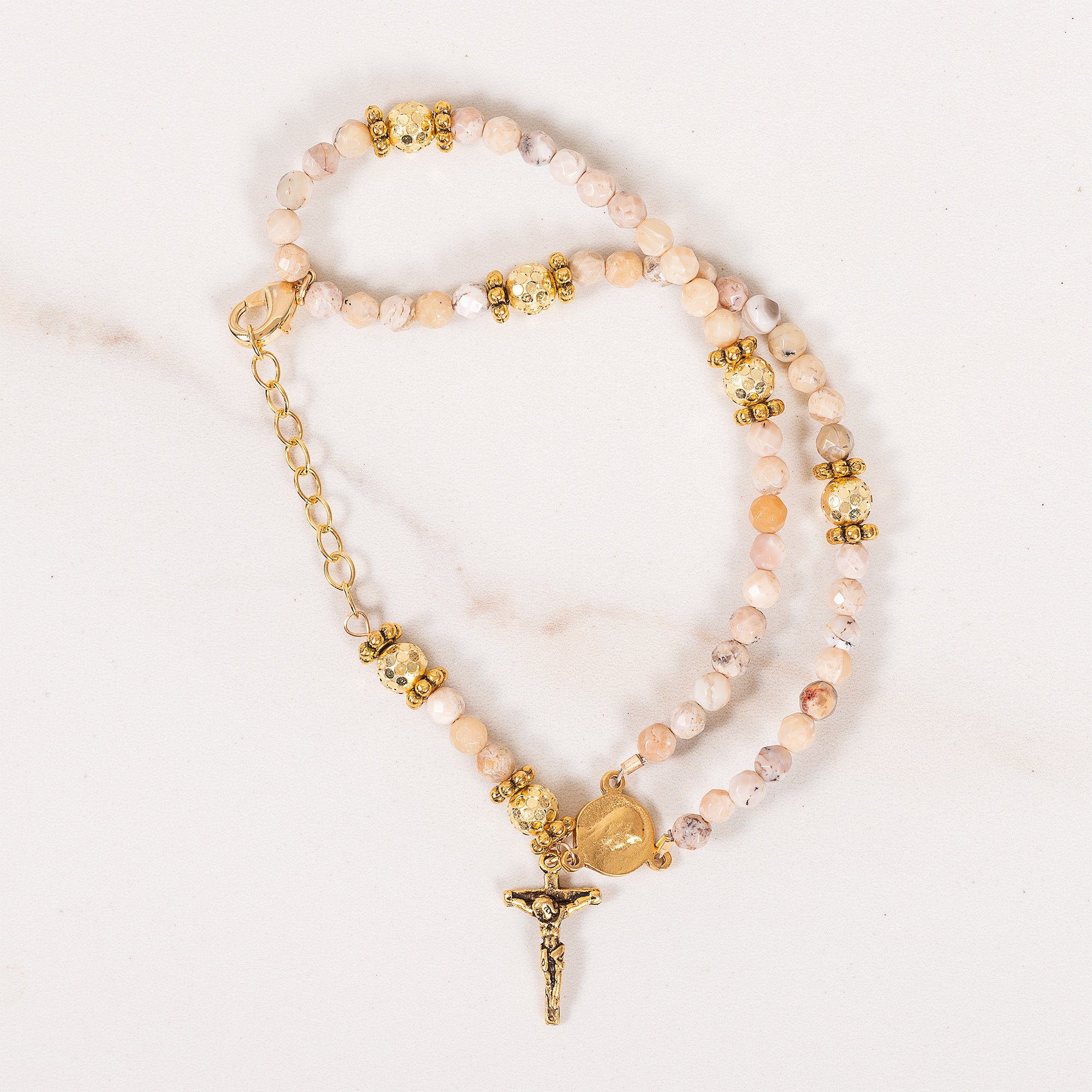 Moonstone Double Strand Rosary Bracelet