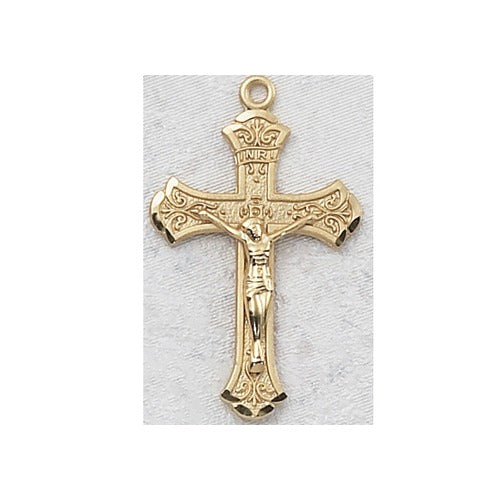 Gold/Sterling Silver Crucifix with 18 inch chain