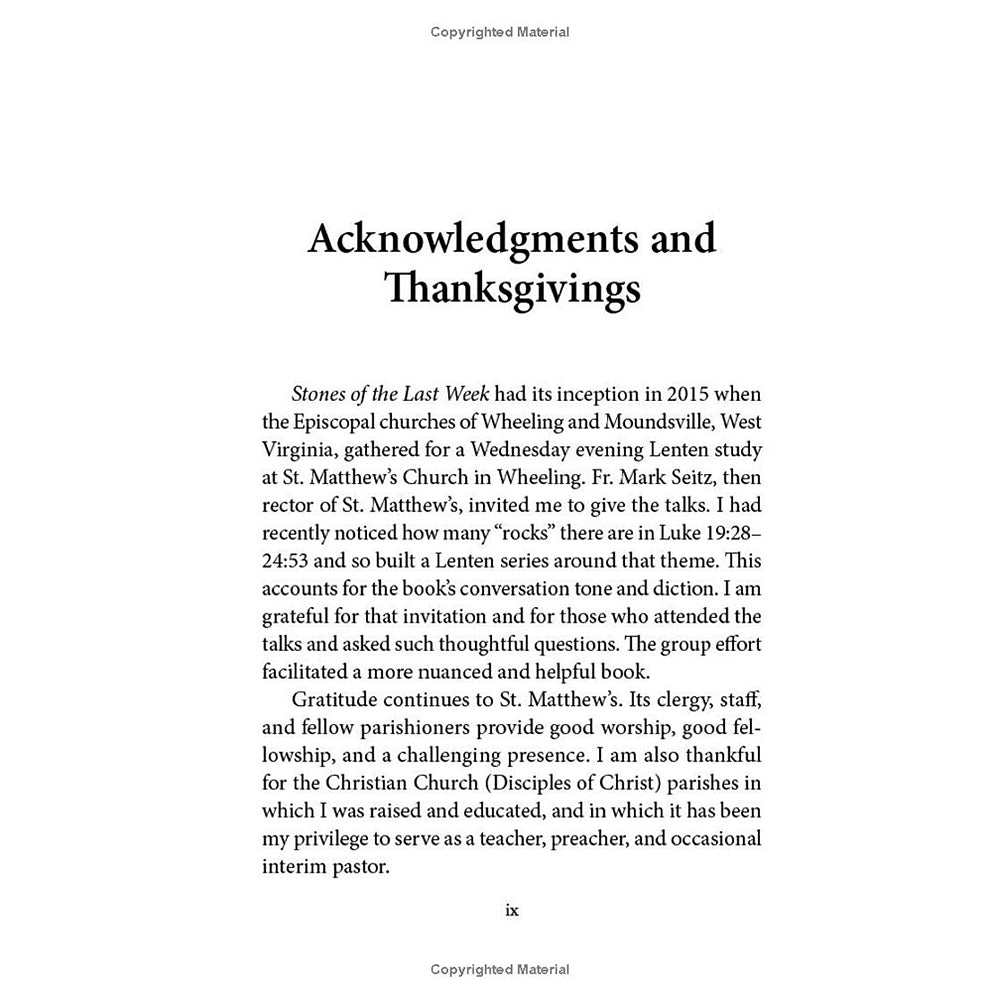 Stones of the Last Week: Impediments to Easter