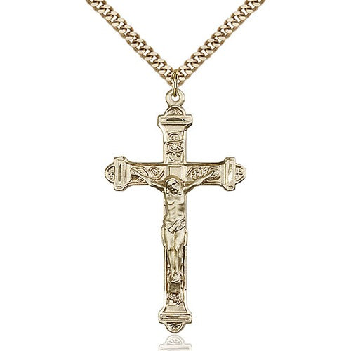 14kt Gold Filled Crucifix Pendant 1 7/8 X 1"