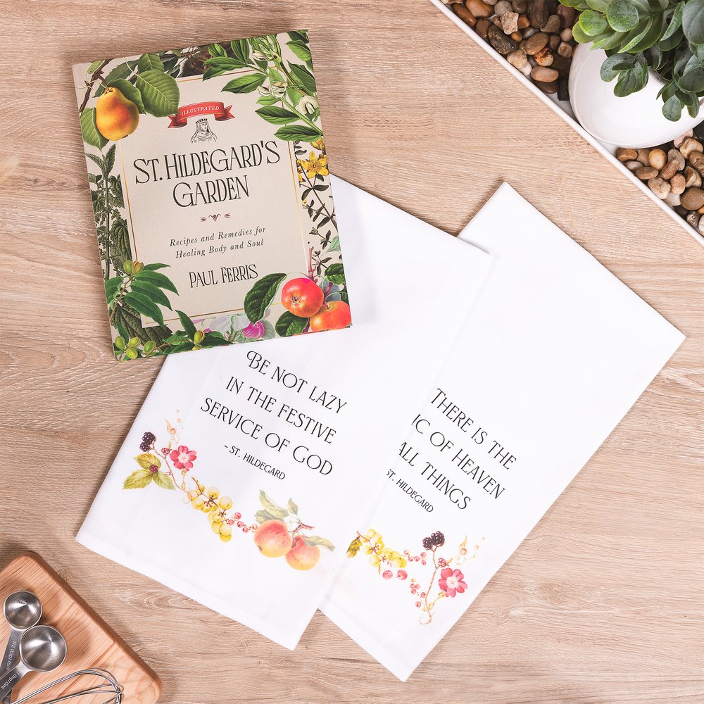 St. Hildegard's Garden Book & Dish Towel Set