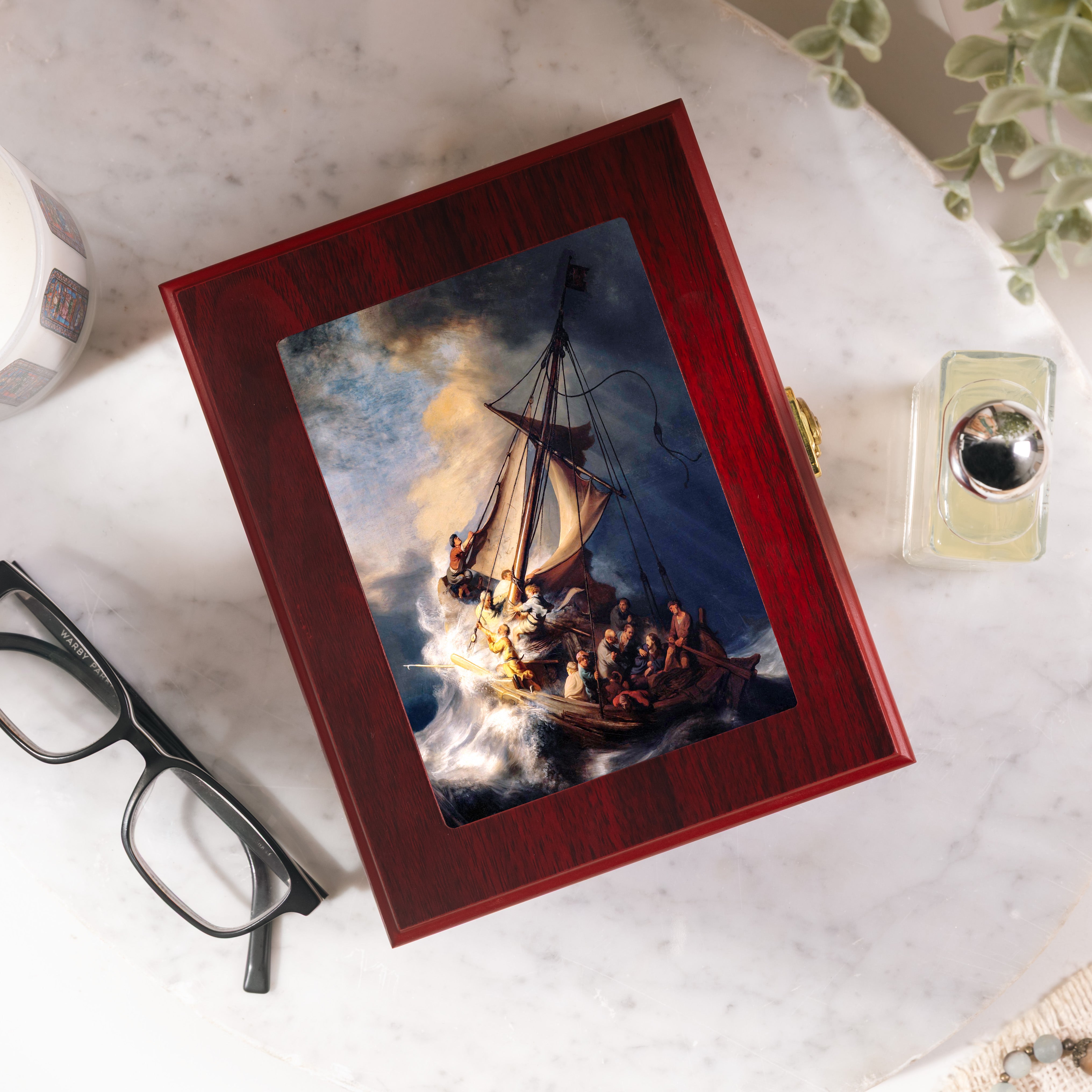 Sea of Galilee Cherry Rosary Keepsake Box