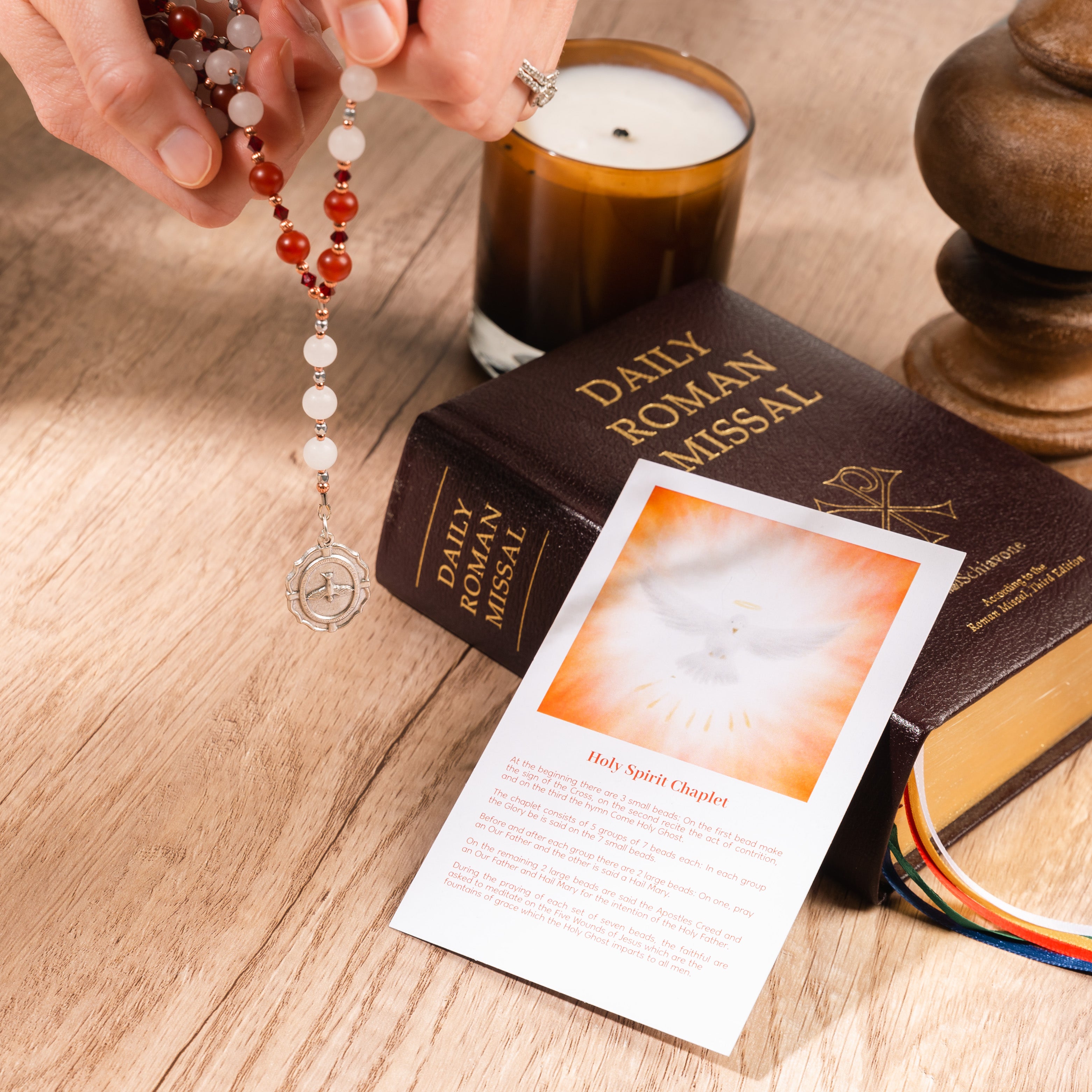 Red & White Carnelian Holy Spirit Chaplet
