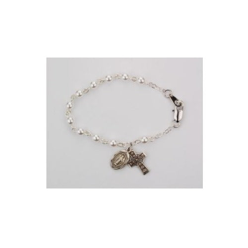 Sterling 4mm Pearl Irish Baby Bracelet