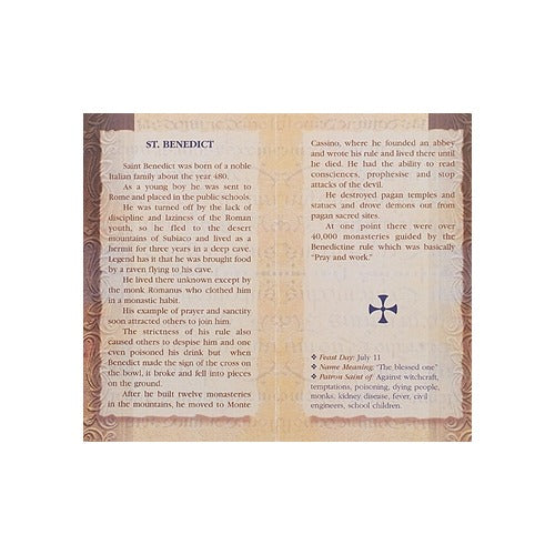 St. Benedict - Mini Lives of the Saints Folded Prayer Card