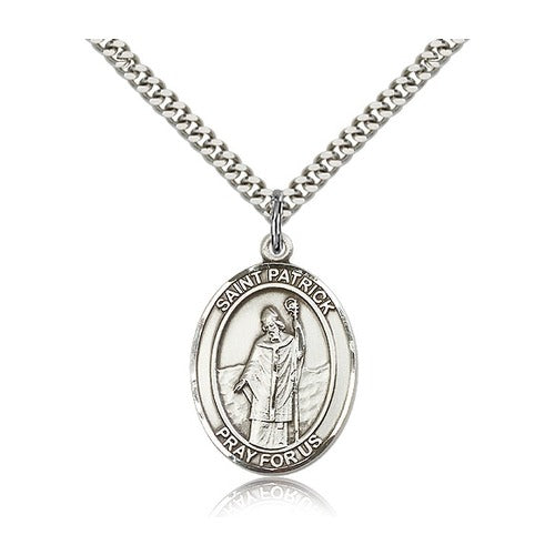 Sterling Silver St. Patrick Pendant 1 X 3/4"