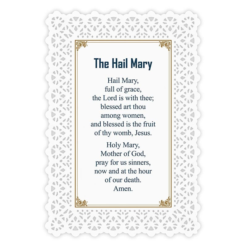 Our Lady of Grace Lace Holy Card