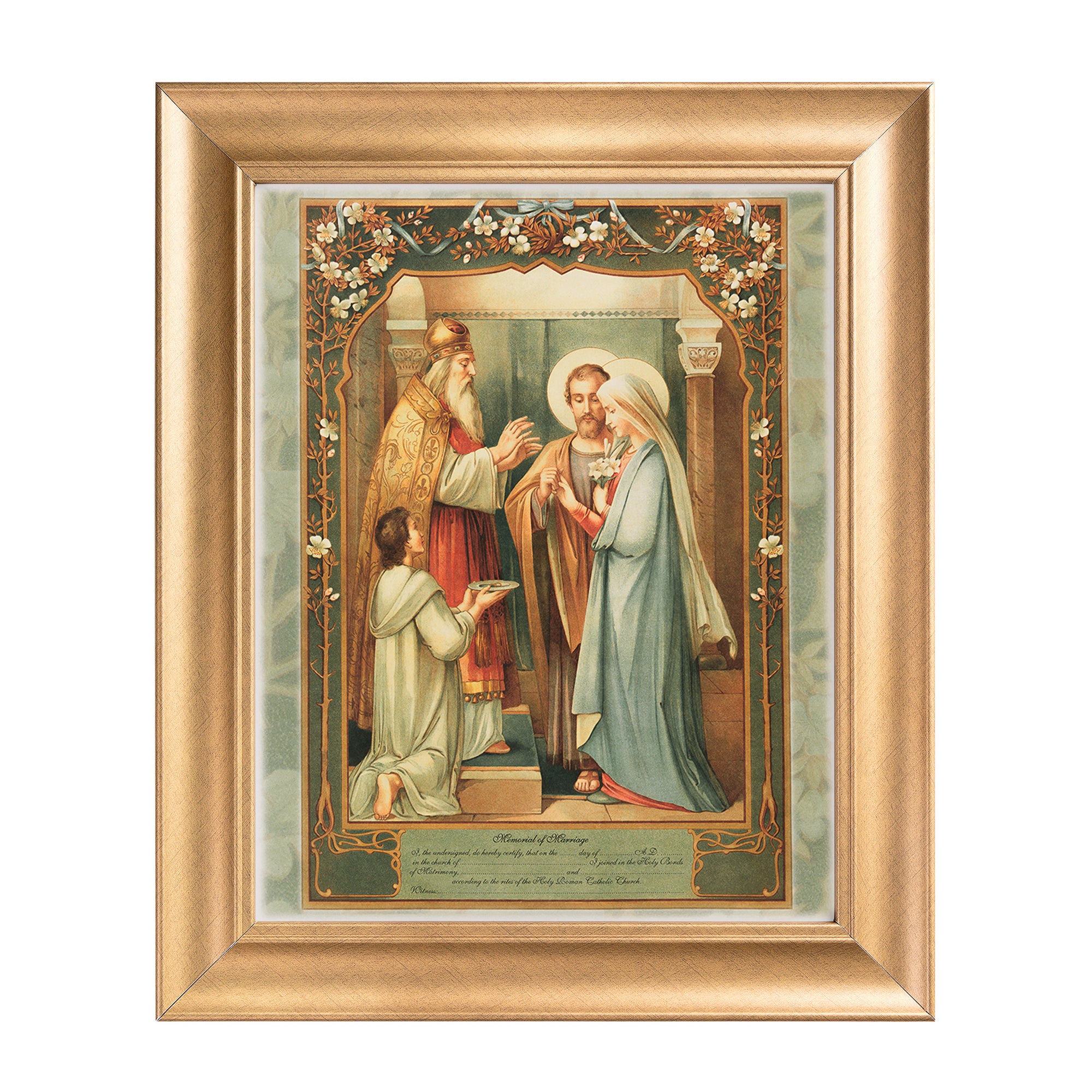 Heirloom Gold Framed Holy Matrimony Certificate - 11 x 14