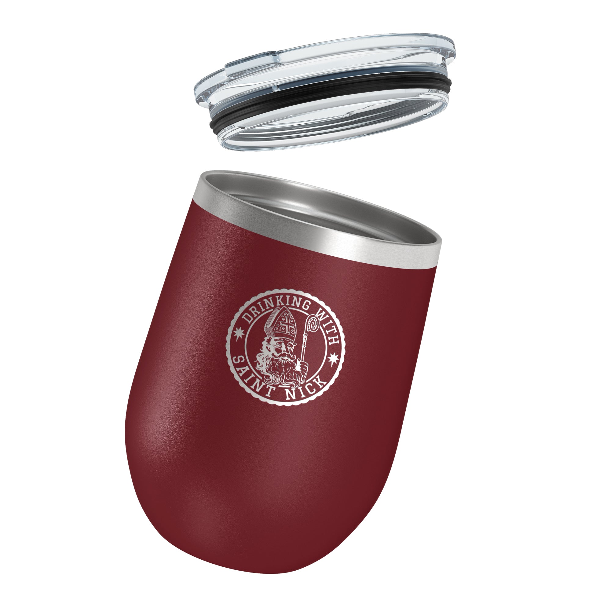 Personalized "Drinking with Saint Nick" Wine Tumbler