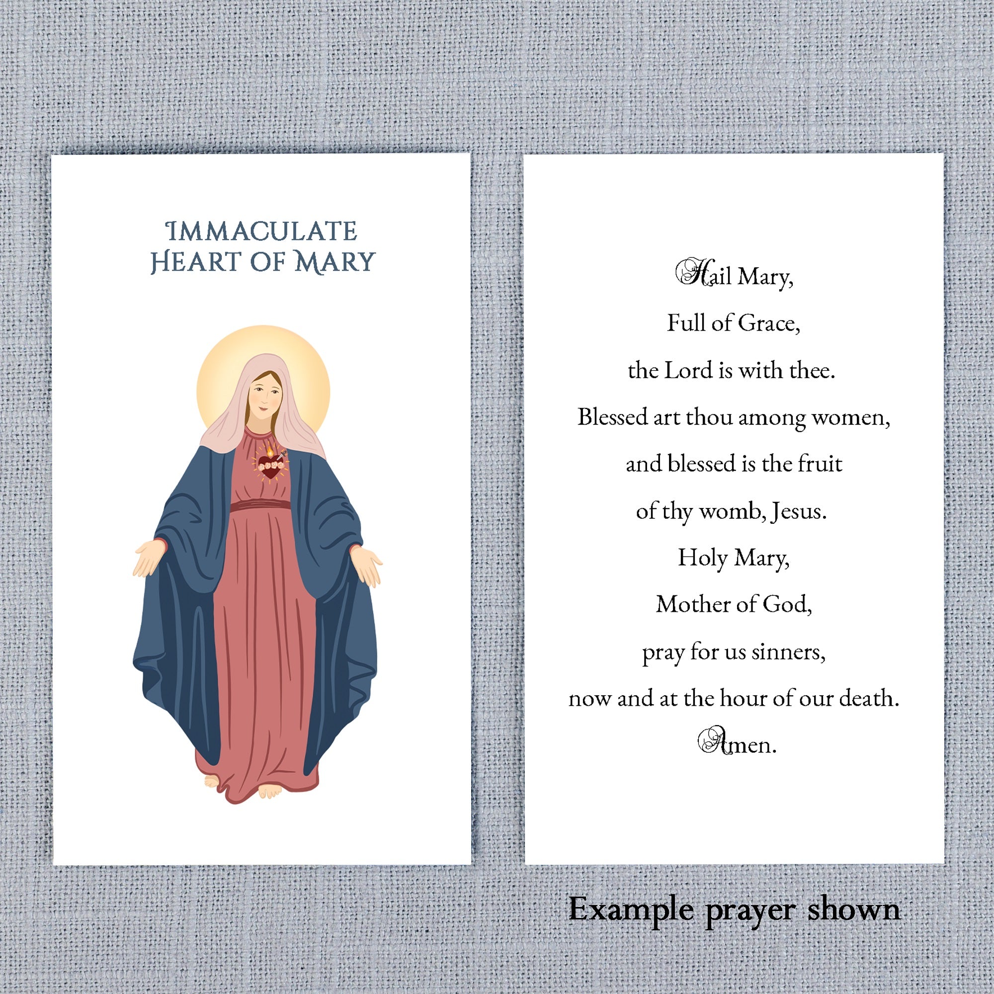 Immaculate Heart of Mary Personalized Prayer Card