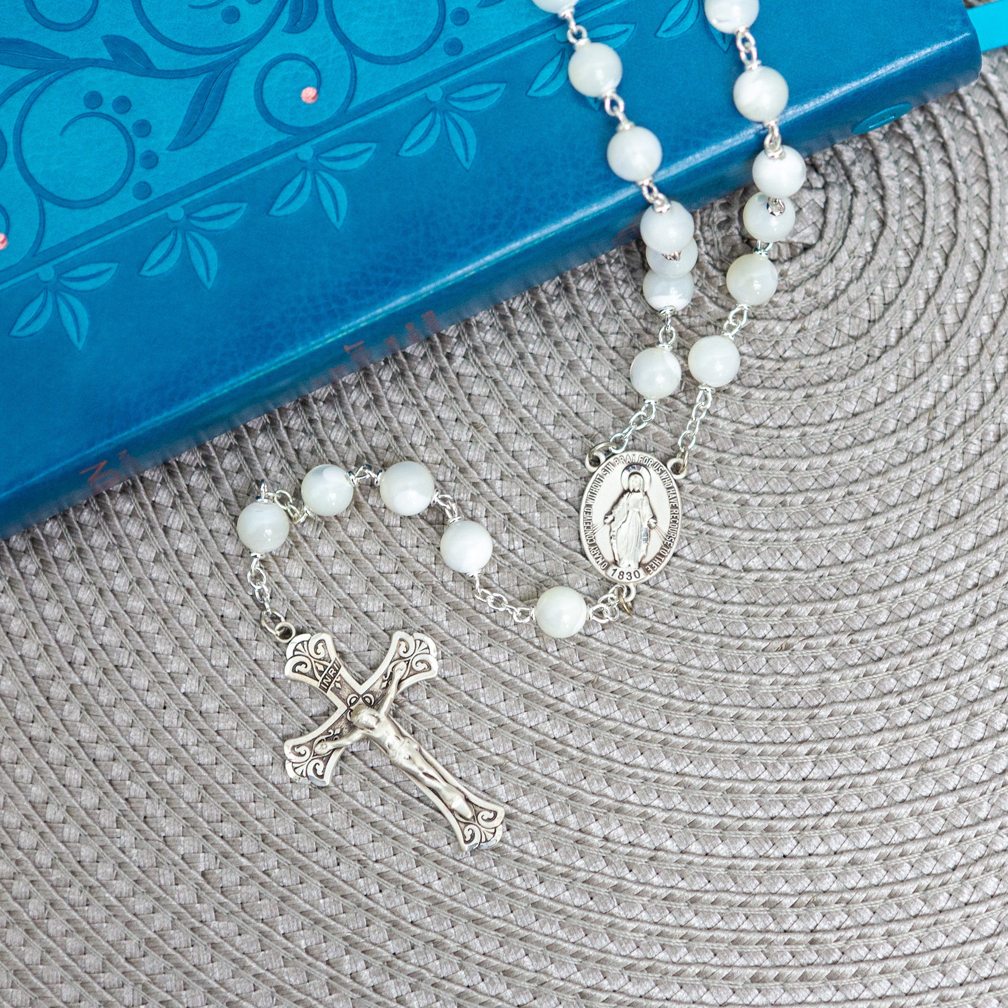 SS Mother of Pearl Rosary - 8mm