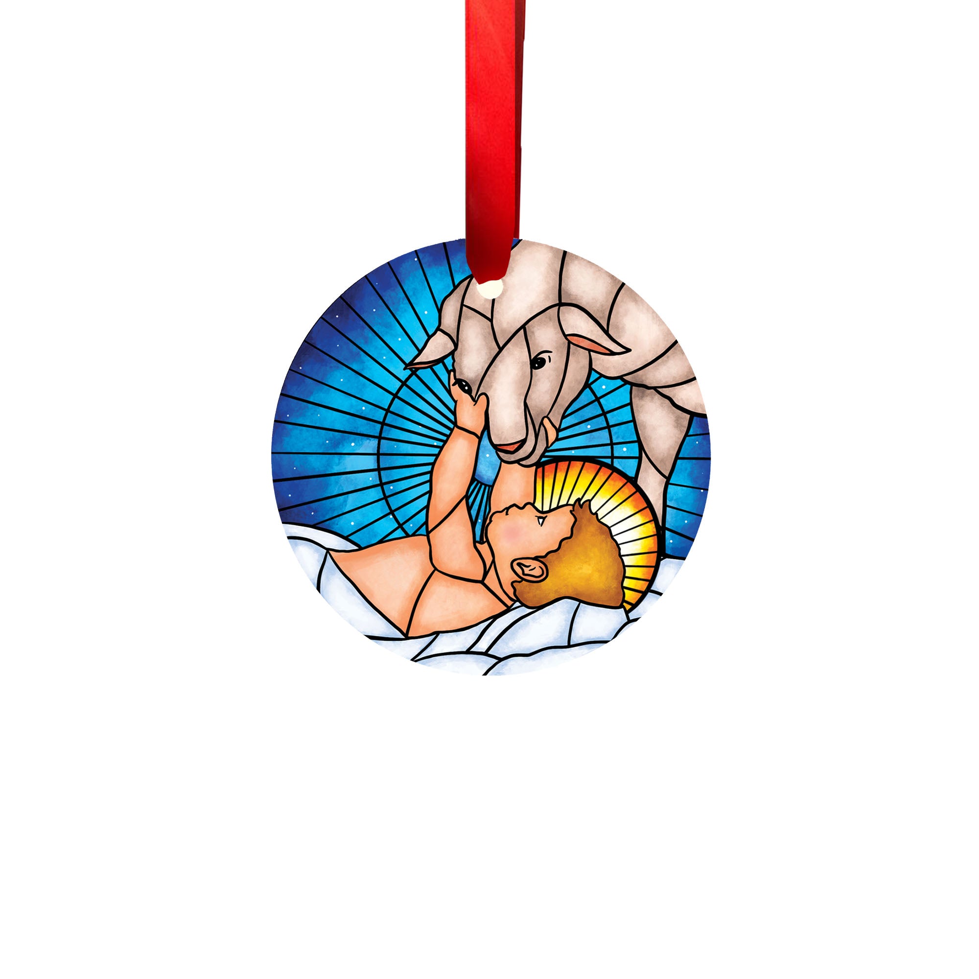 Stained Glass Baby Jesus Ornament
