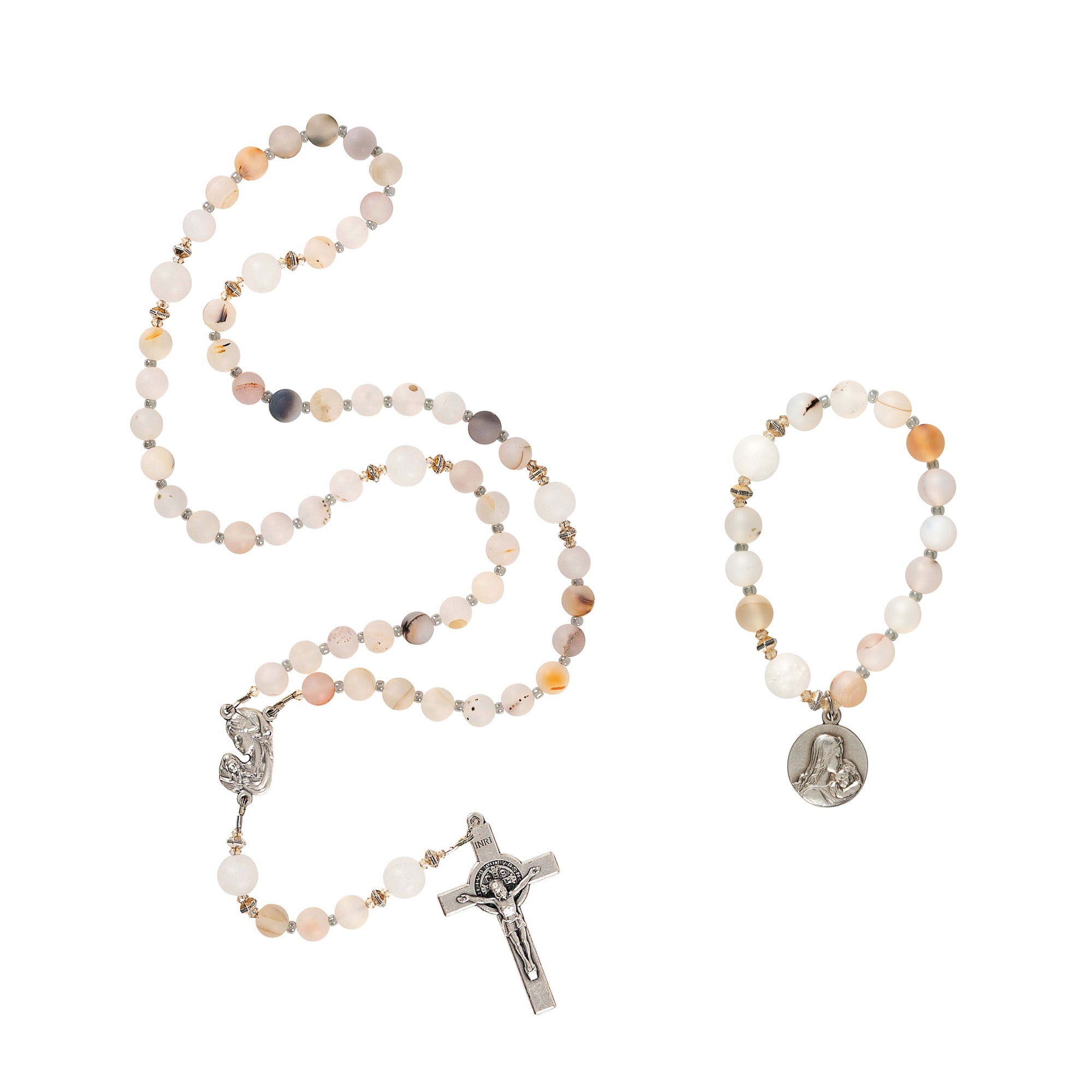 Life is Precious Rosary & Life is Precious Rosary Bracelet (2 Gift Set)