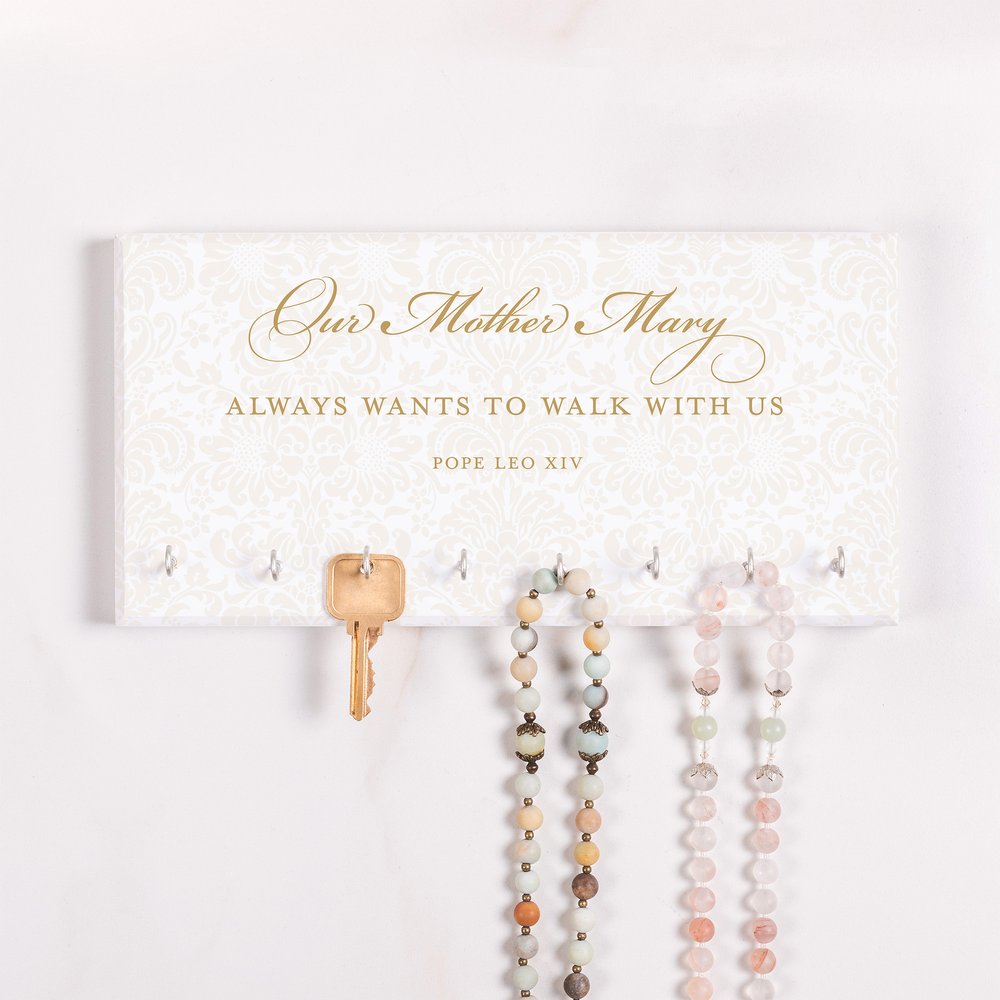Pope Leo XIV Mother Mary Rosary Rack