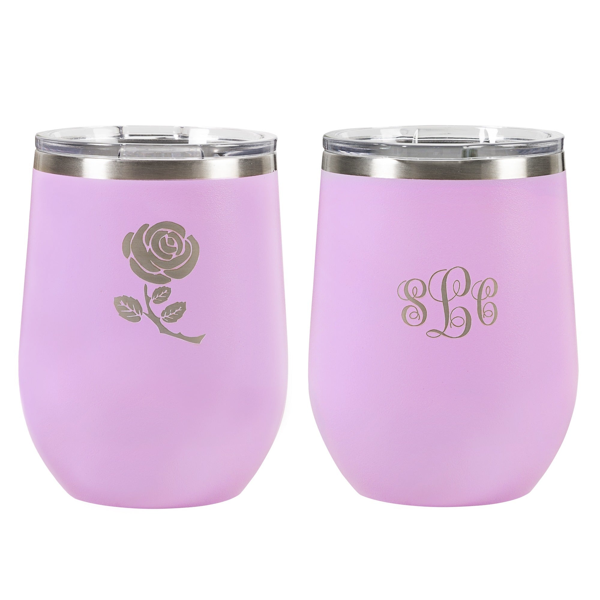 Personalized Little Flower Lilac Wine Tumbler