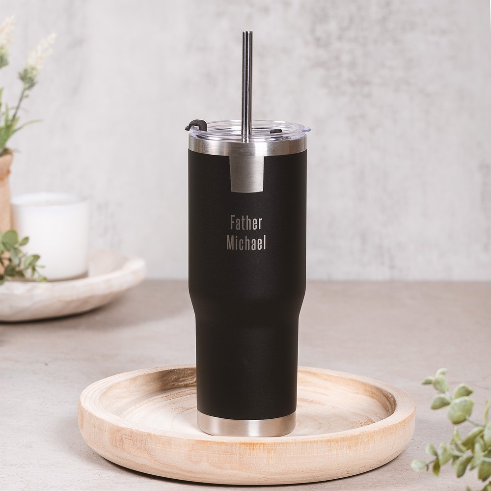 30 oz. Personalized Priest Tumbler with Straw