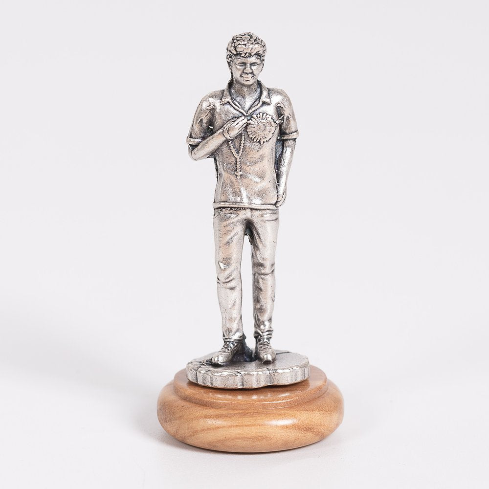 St. Carlo Acutis Figurine on Olivewood Base - 2.64"
