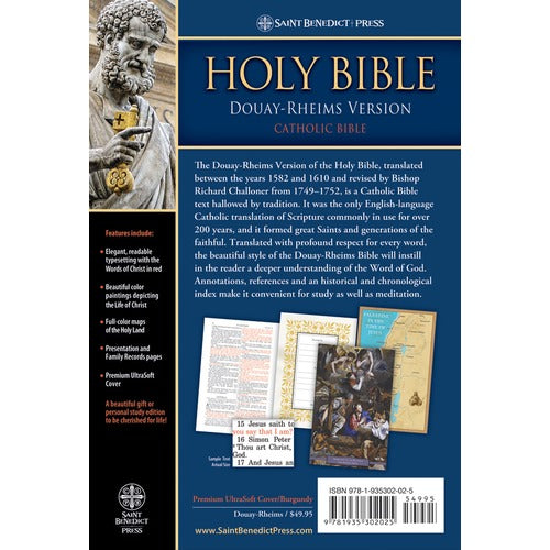 Douay Rheims Bible - Burgundy Cover