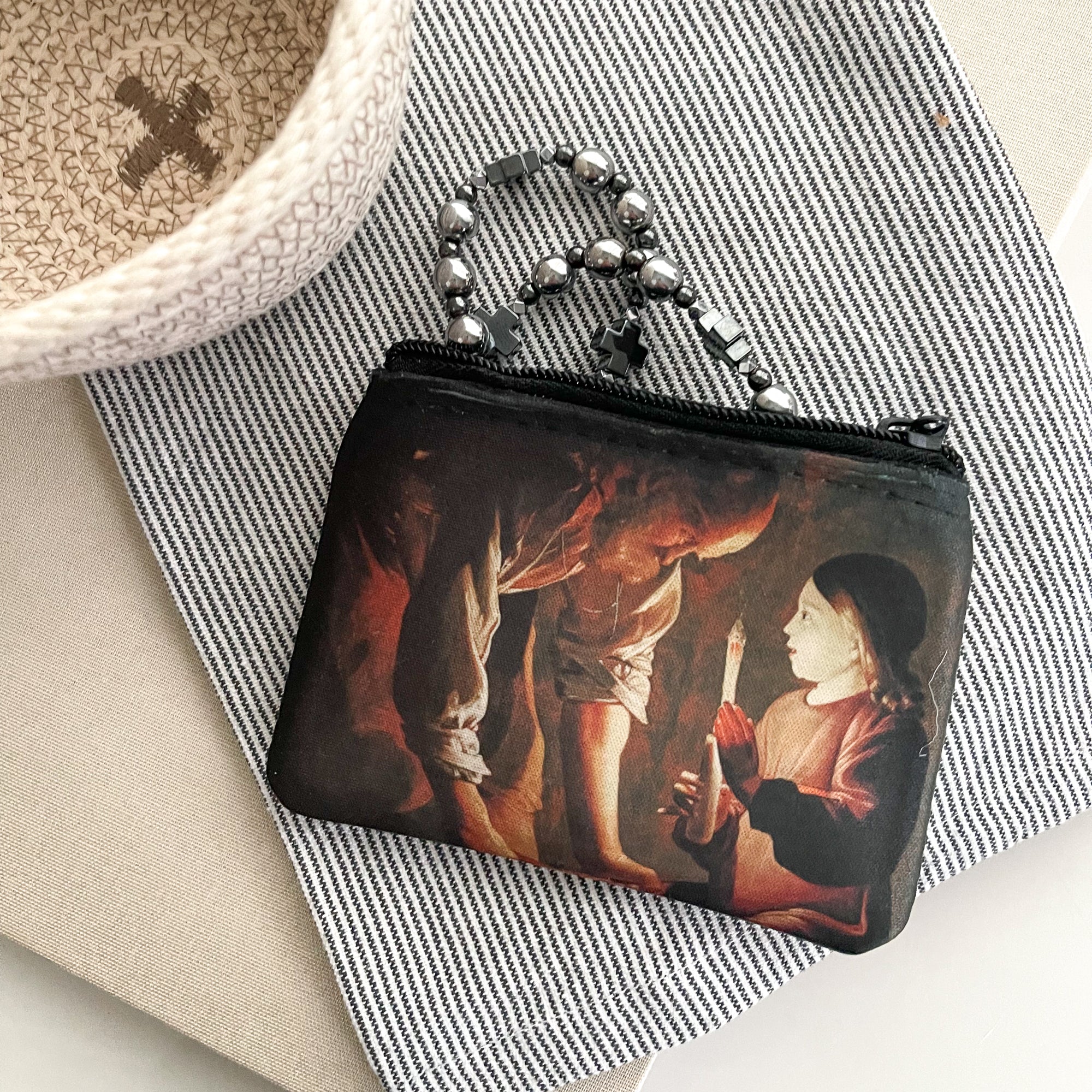 Personalized Saint Joseph the Carpenter Rosary Pouch
