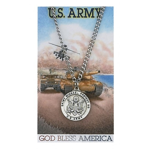 Pewter St. Michael Army Medal with Prayer Card