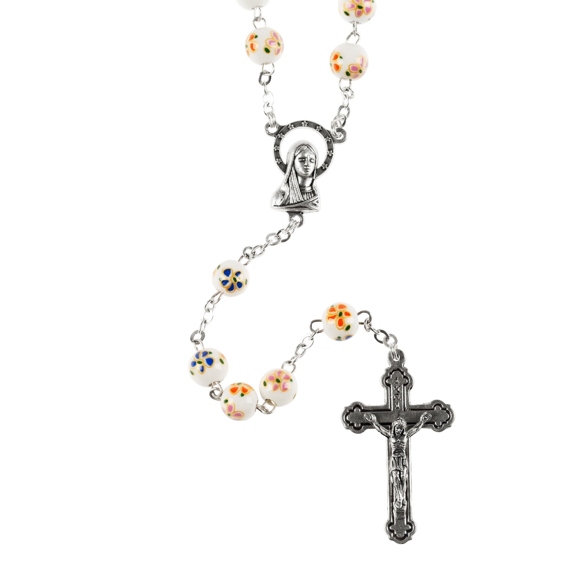 Floral Ceramic Bead Rosary