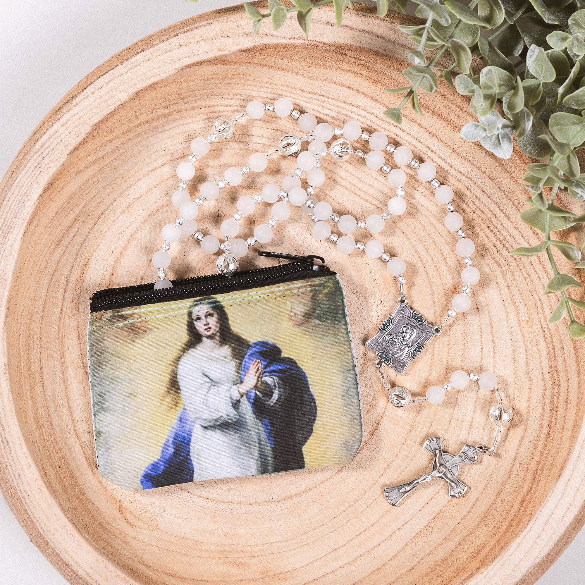 Our Lady of the Snows Rosary & Immaculate Conception Rosary Pouch Gift Set