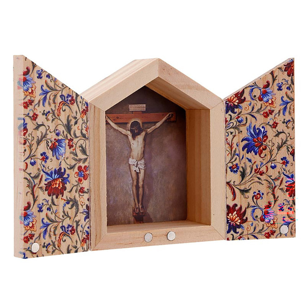 Crucifix Miniature Wooden Triptych