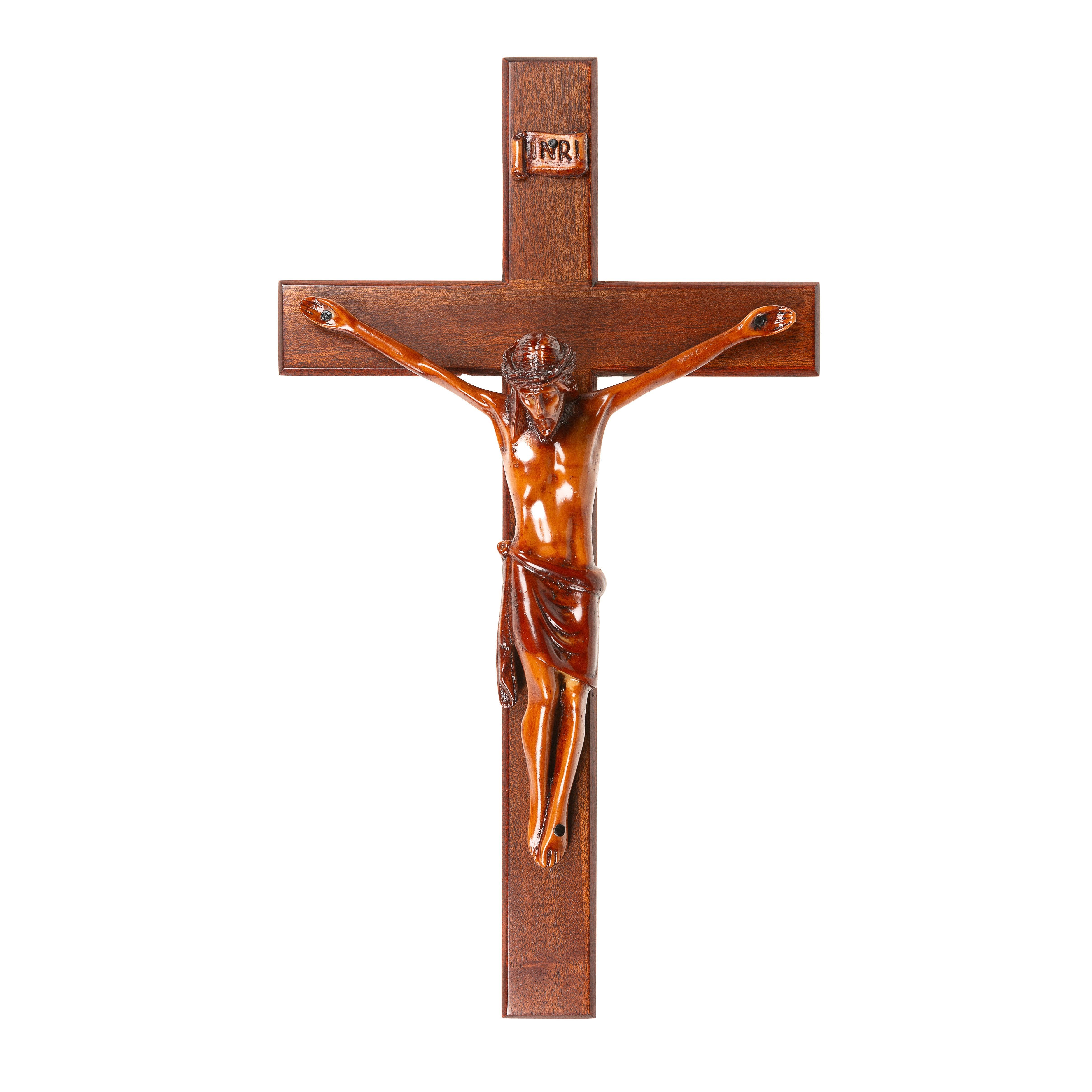 Mahogany Wall Crucifix - 16"