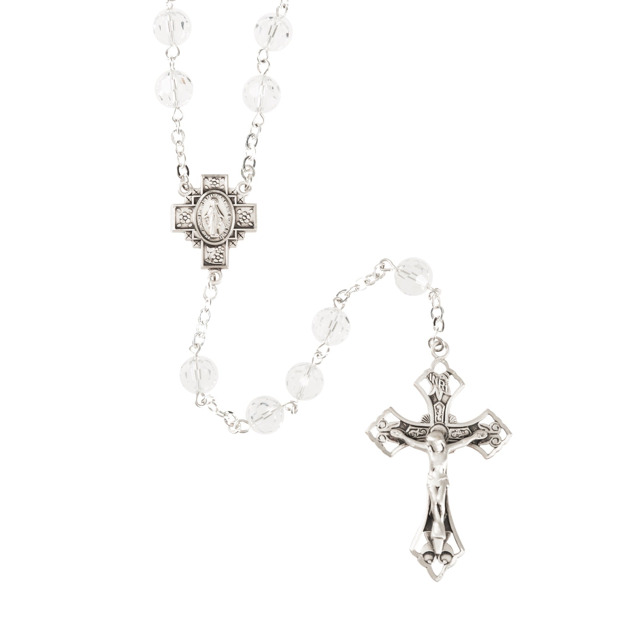Swarovski Clear Crystal and Sterling Rosary