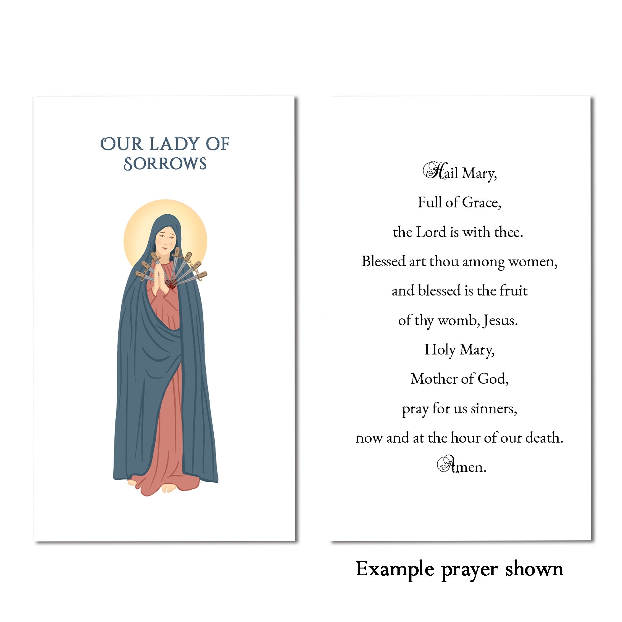 Our Lady of Sorrows Personalized Prayer Card