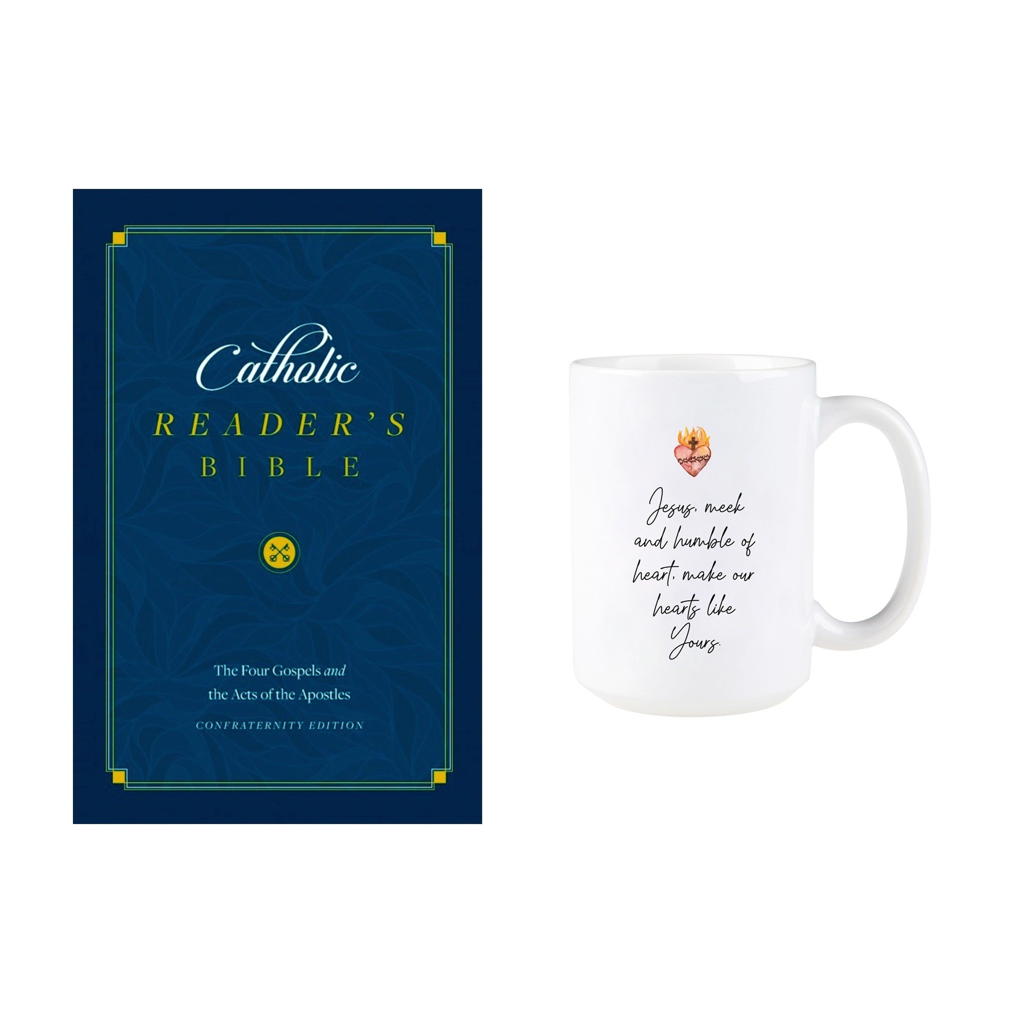 Catholic Reader's Bible: Gospels and Acts & Sacred Heart Mug (Gift Set)