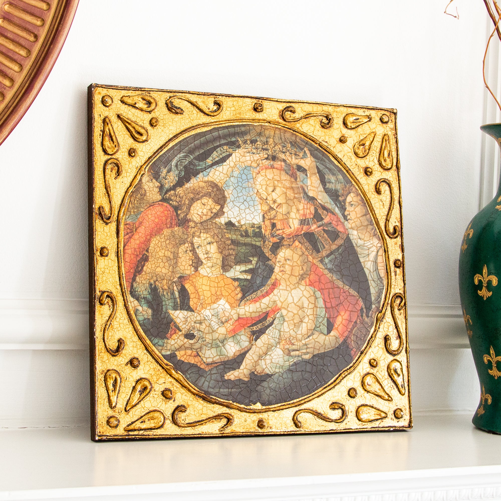 Madonna of the Magnificat Florentine Plaque - 12"