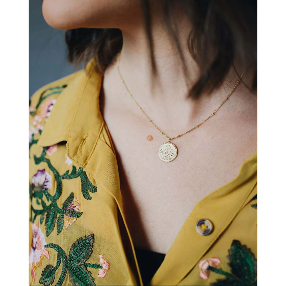 Flowers of the Holy Family Gold Filled Necklace