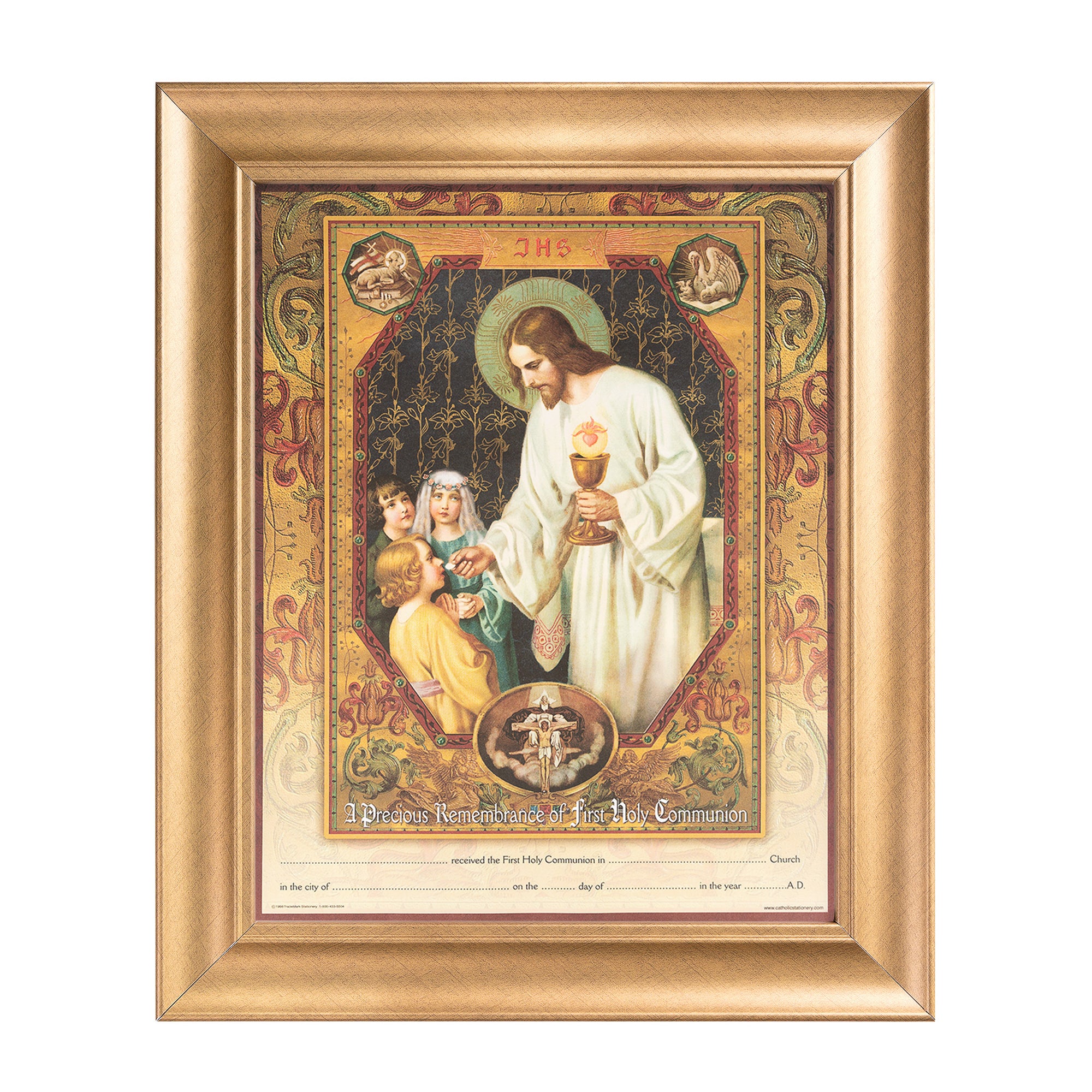 Heirloom Gold Framed First Holy Communion Certificate - 11 x 14