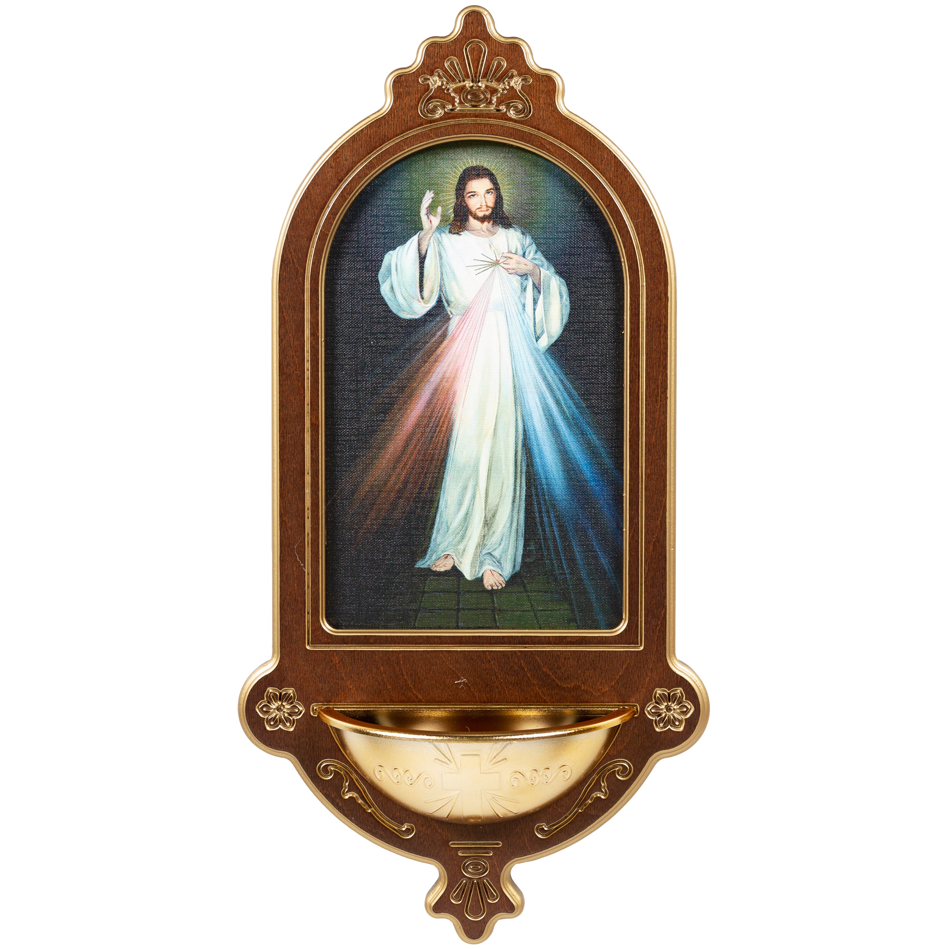 Divine Mercy Holy Water Font - 15"