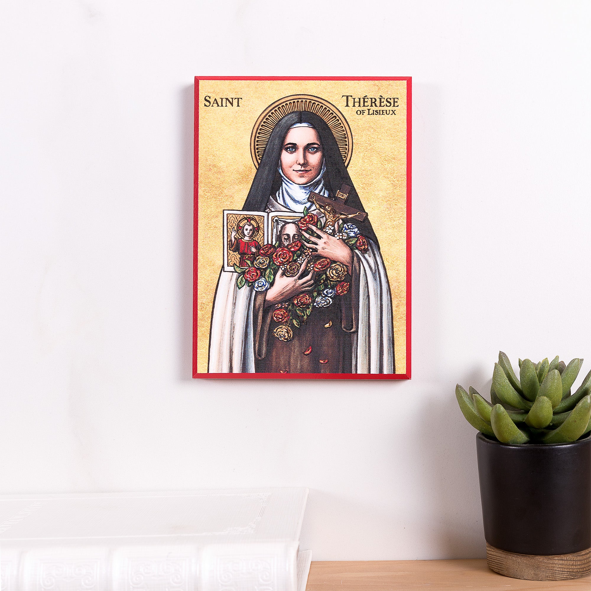 St. Therese of Lisieux Modern Icon Plaque - 5" x 7"