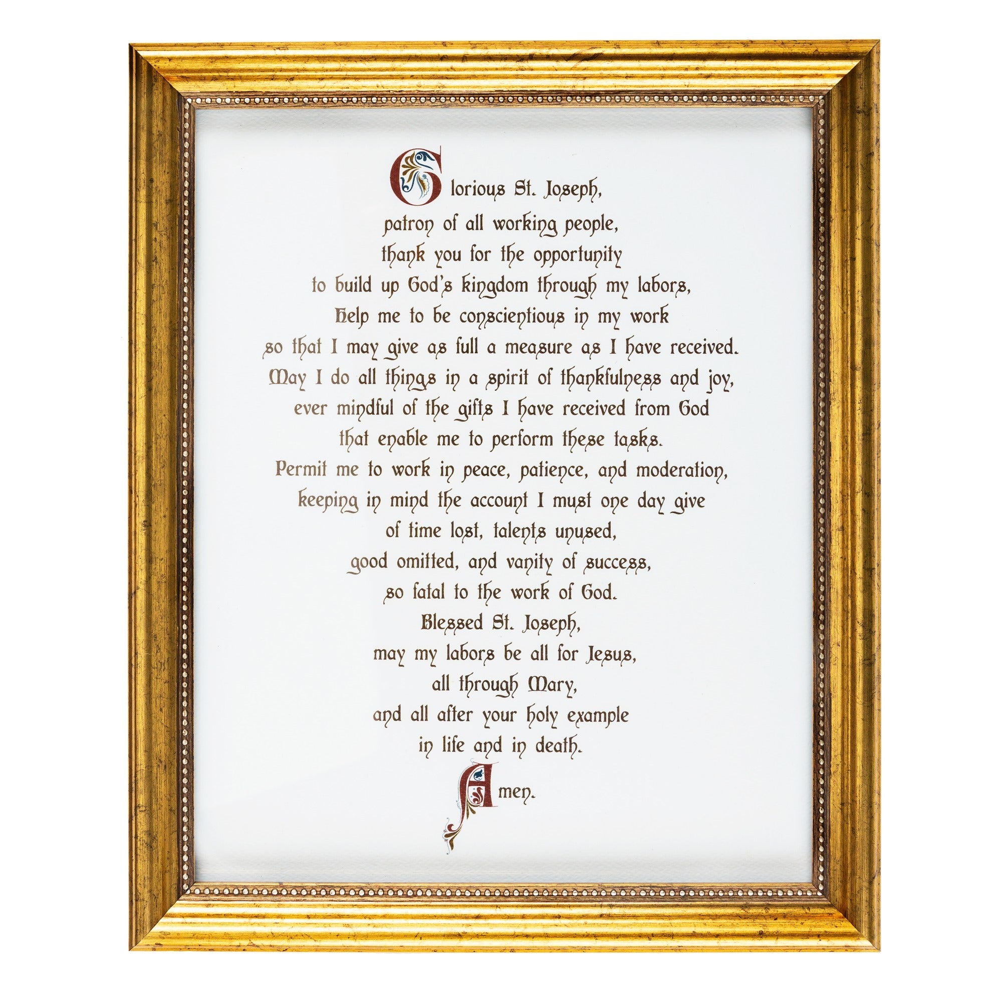 Calligraphy St. Joseph Workplace Framed Print