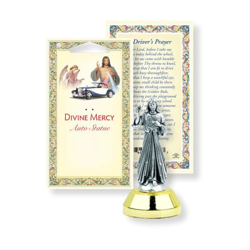 Divine Mercy 2" Car Statue with Prayer Card