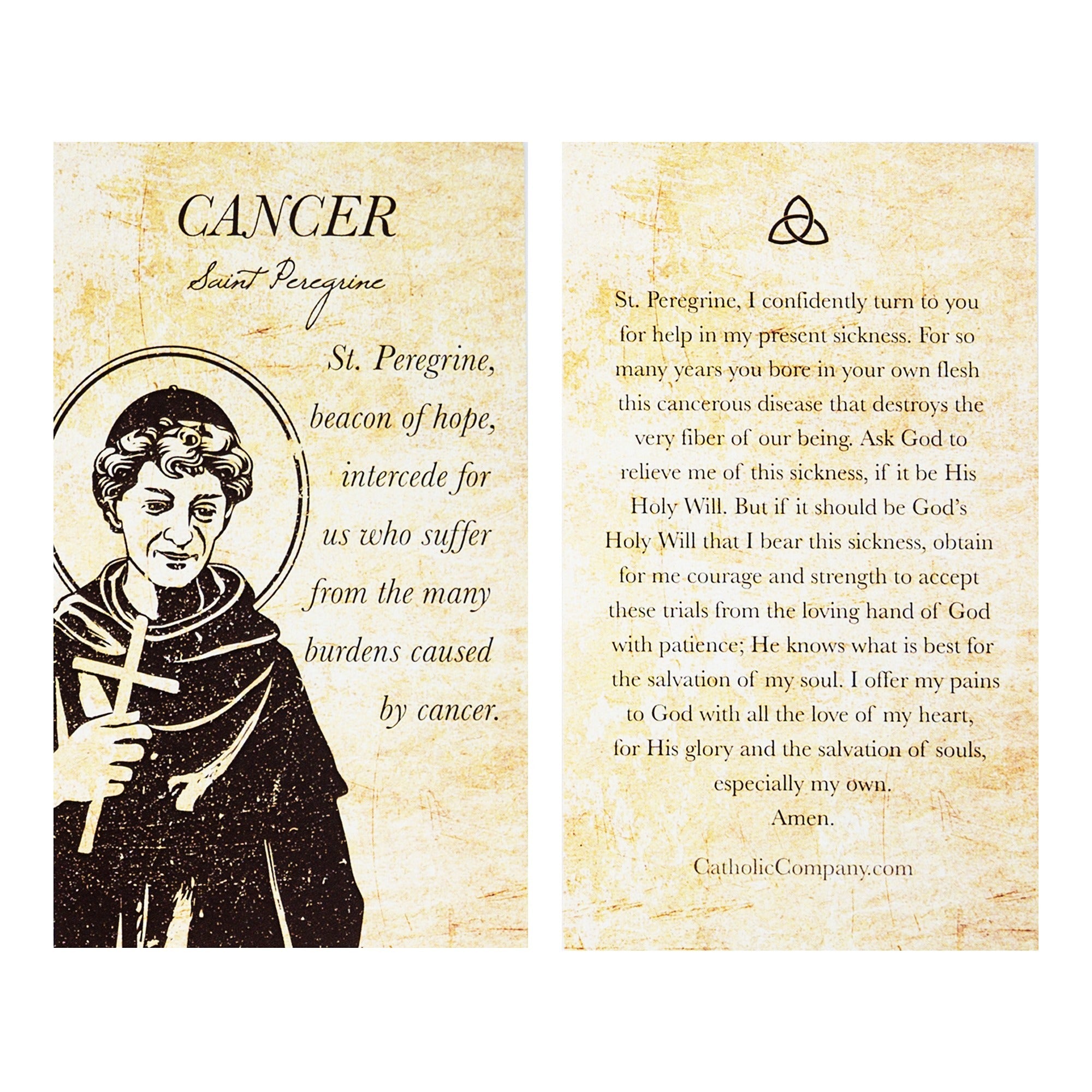 St. Peregrine Cancer Healing Decade Rosary with Card