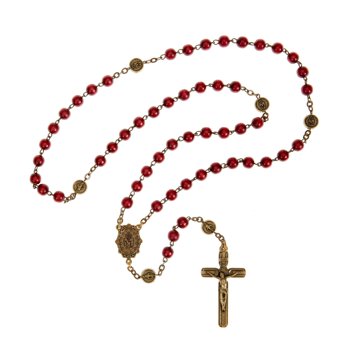 Miraculous Medal Crimson Rosary