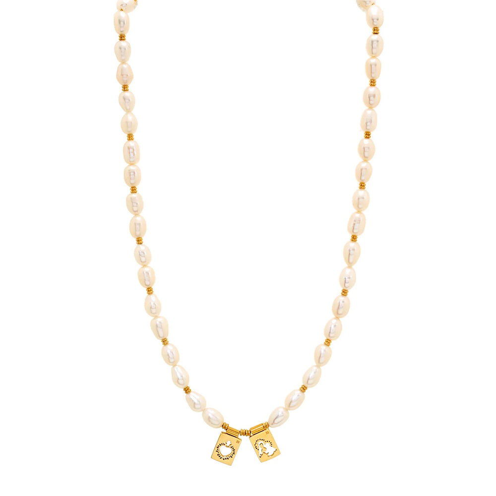 Gold & Freshwater Pearl Scapular Necklet