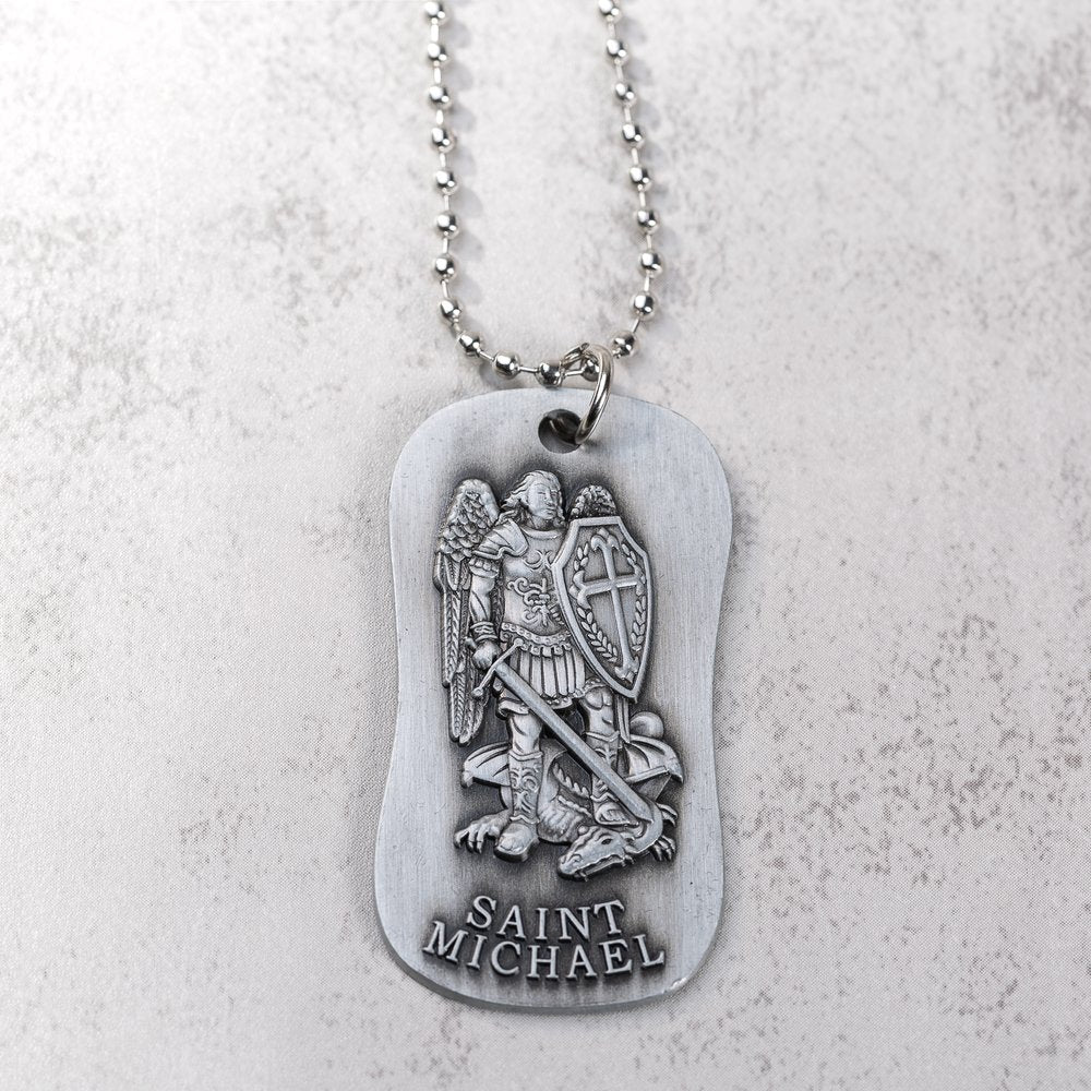 St. Michael the Protector Dog Tag Necklace