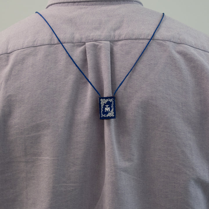 Premium Our Lady of Mt. Carmel Blue and White Scapular - 15"