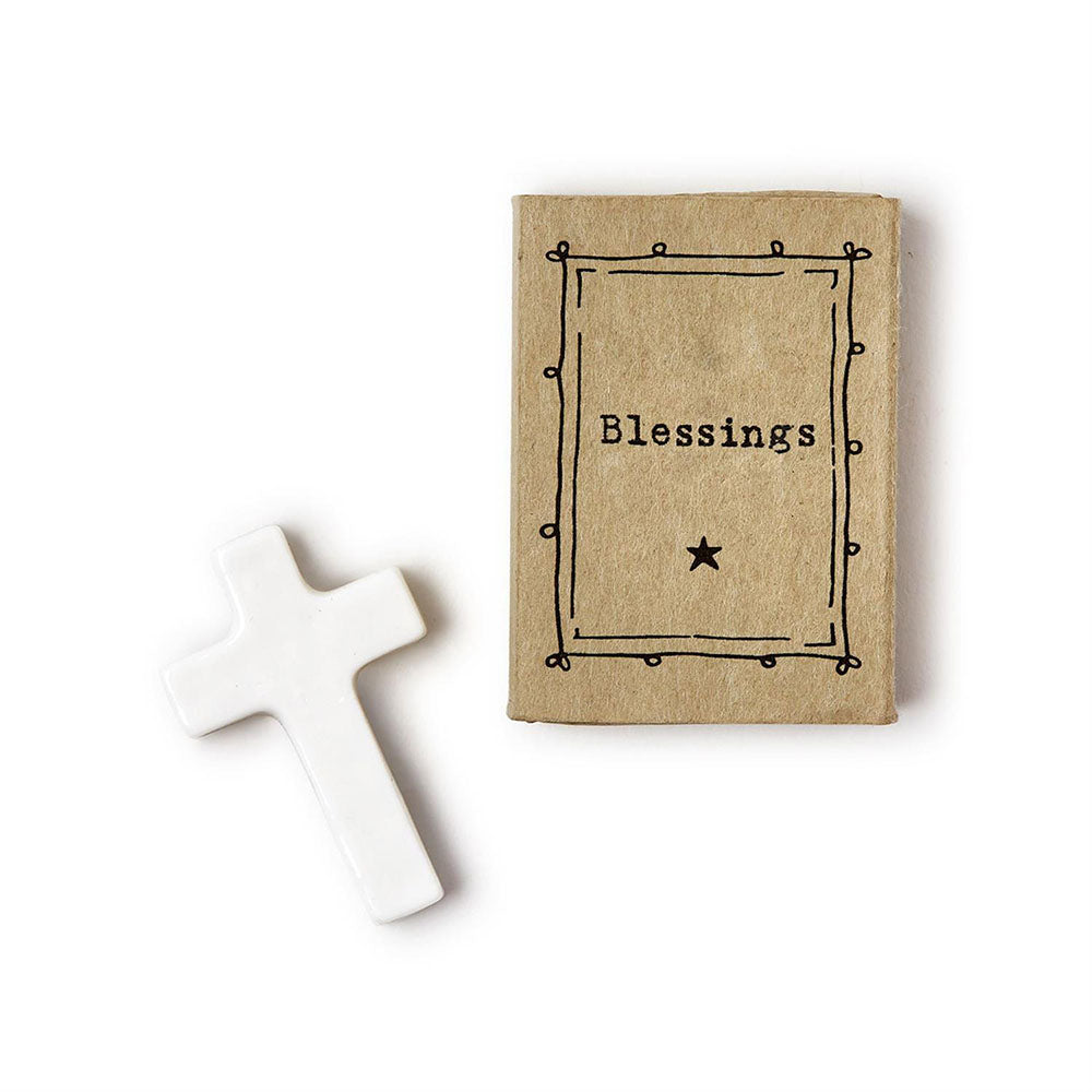 Porcelain Cross Matchbox Pocket Token