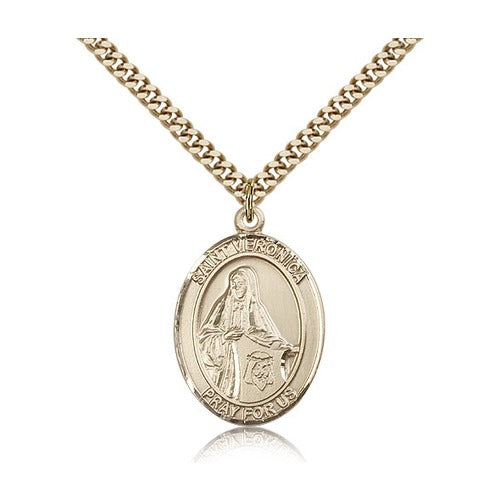 St. Veronica Pendant with Chain, Bliss, Gold Filled