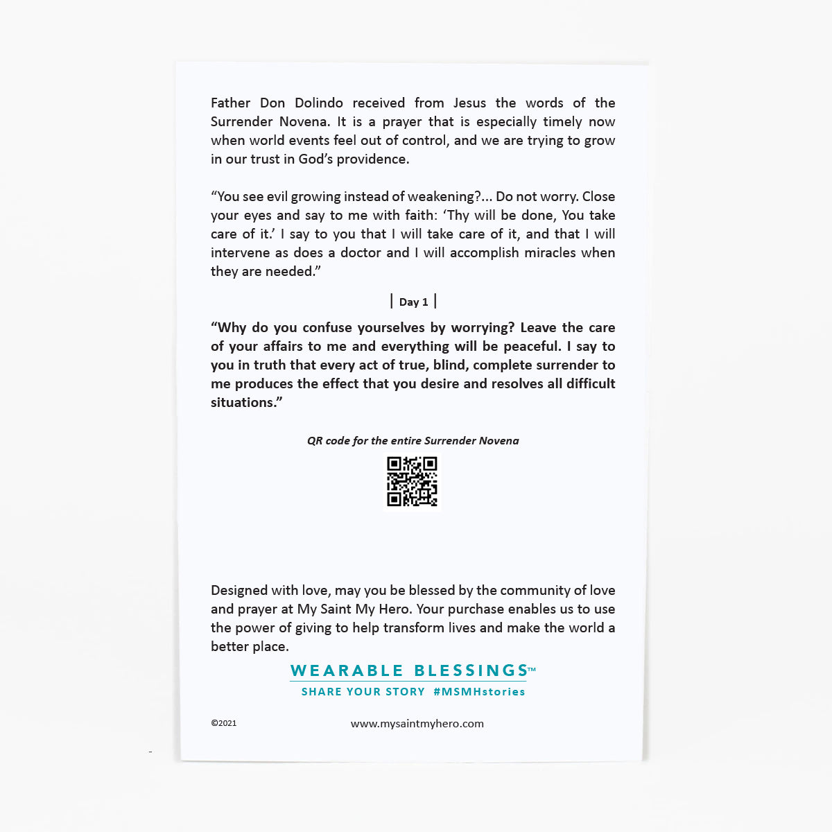 Black Surrender Prayer Bracelet